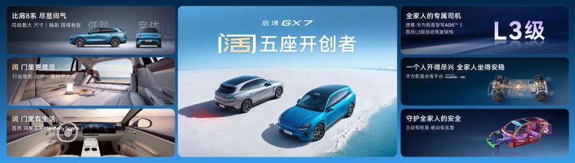 启境GX7预售24.99-31.19万元，起步即标配L3架构